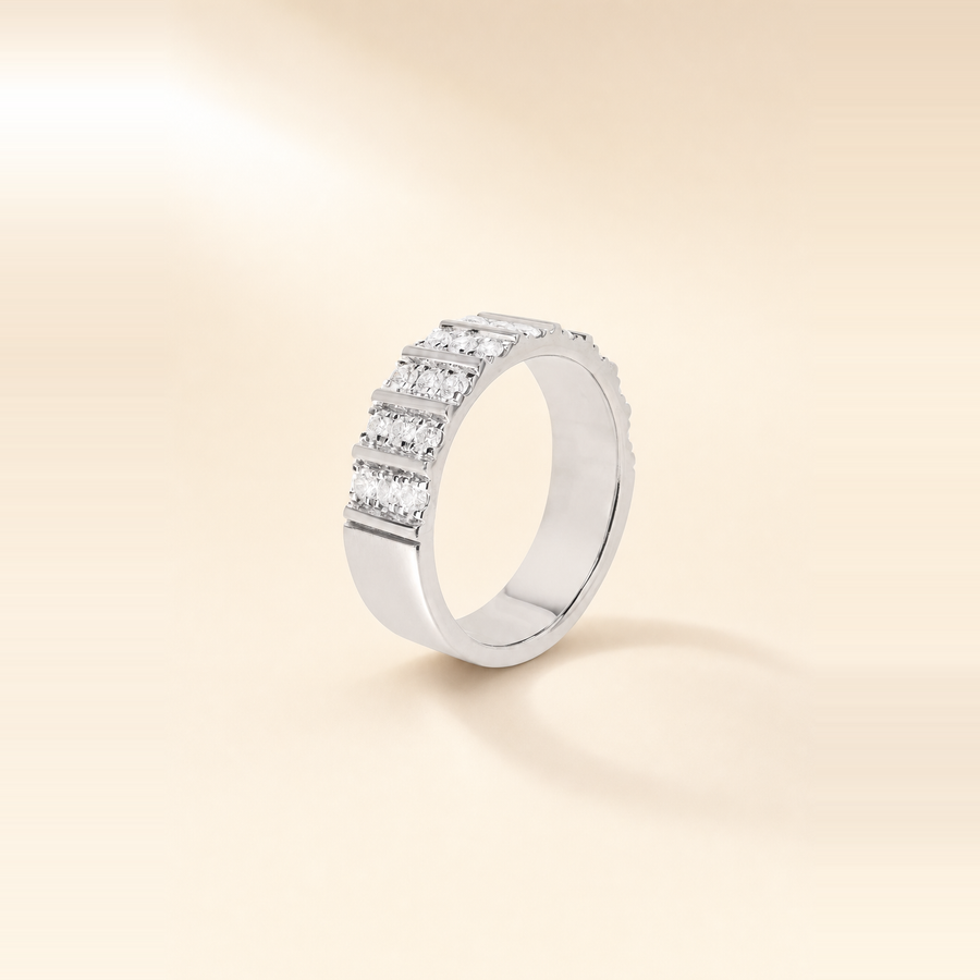 Fluted Triple Diamond Eternity Band &mdash; view 9