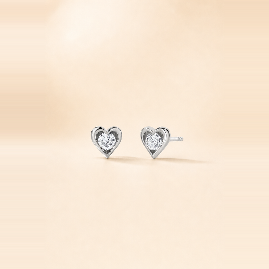 Framed Diamond Heart Studs &mdash; view 4
