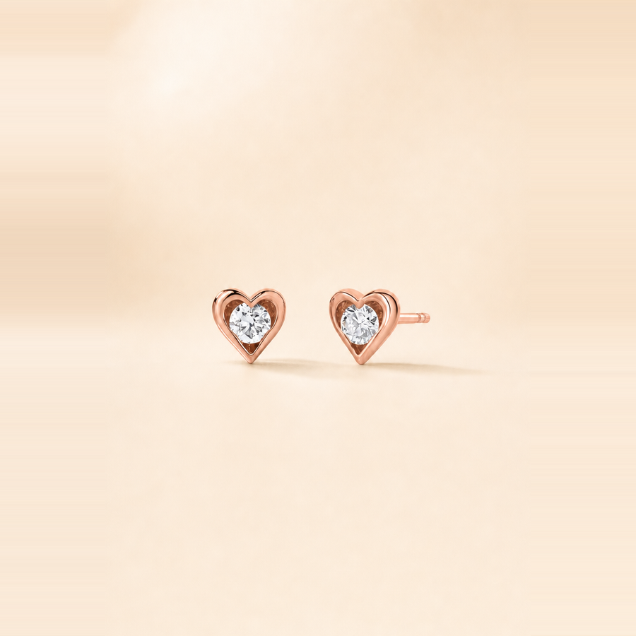 Framed Diamond Heart Studs &mdash; view 3
