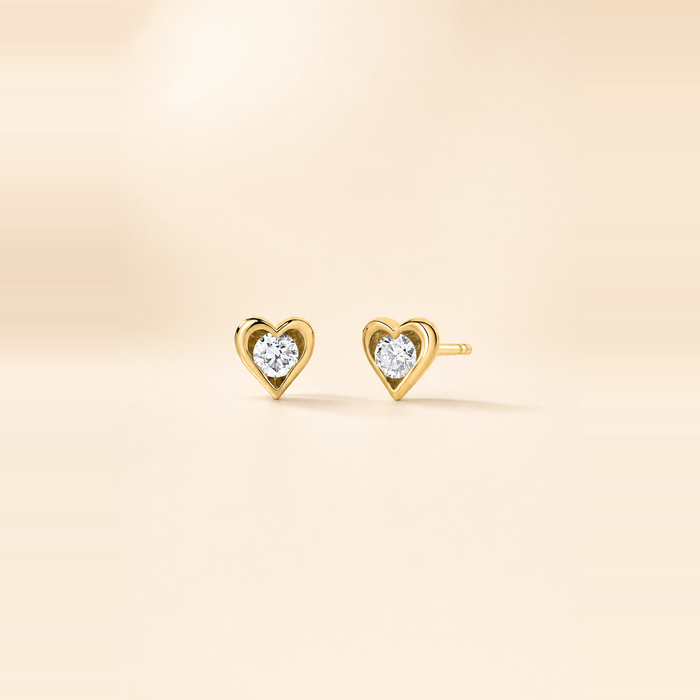 Framed Diamond Heart Studs