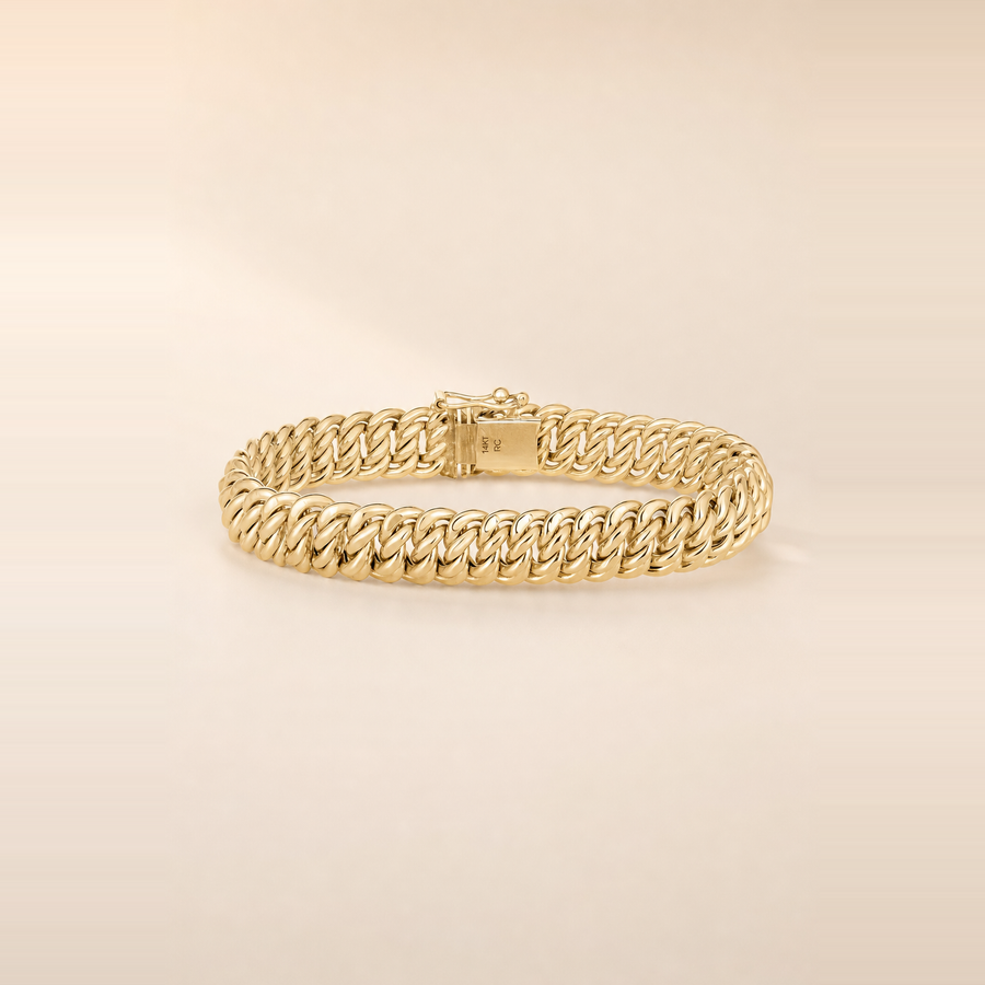 Gold Braided Chain Bracelet &mdash; view 1