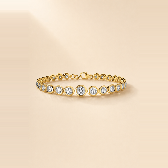 Graduated Bezel Diamond Tennis Bracelet