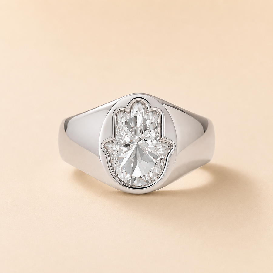 Hamsa Signet Ring &mdash; view 2