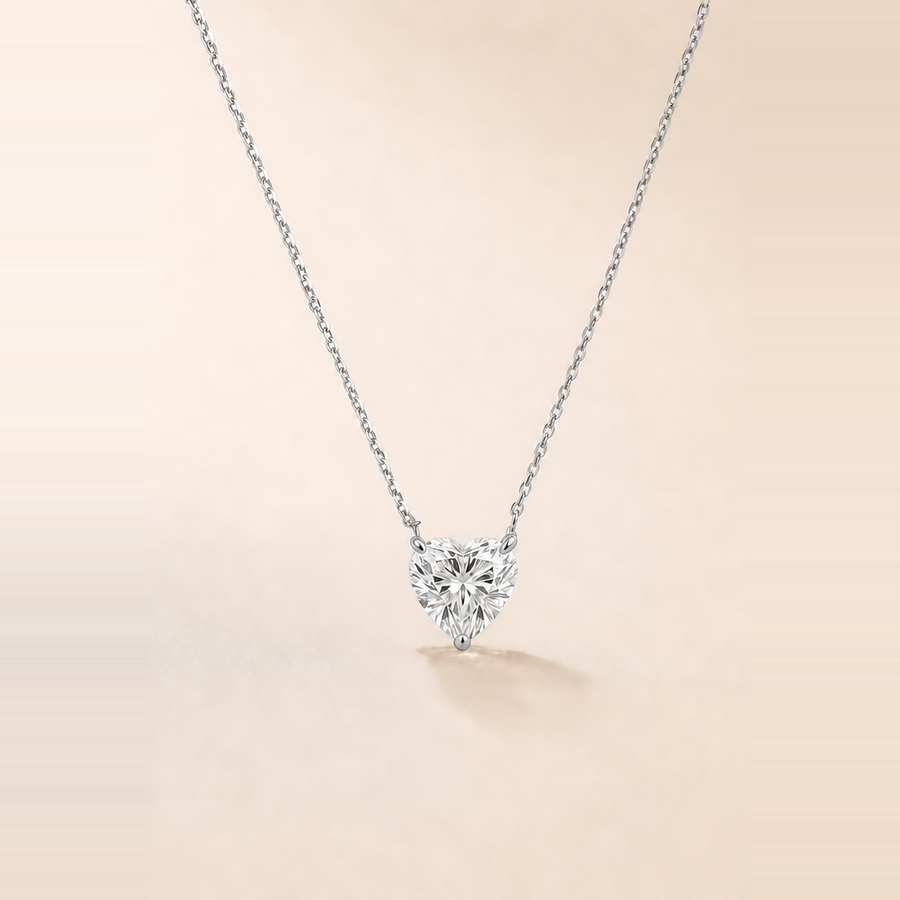 Heart Cut Solitaire Necklace &mdash; view 4