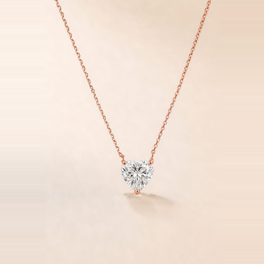 Heart Cut Solitaire Necklace &mdash; view 3