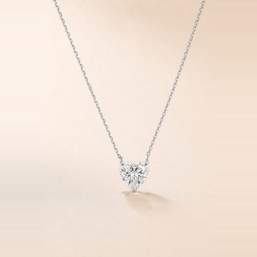Heart Cut Solitaire Necklace &mdash; view 2
