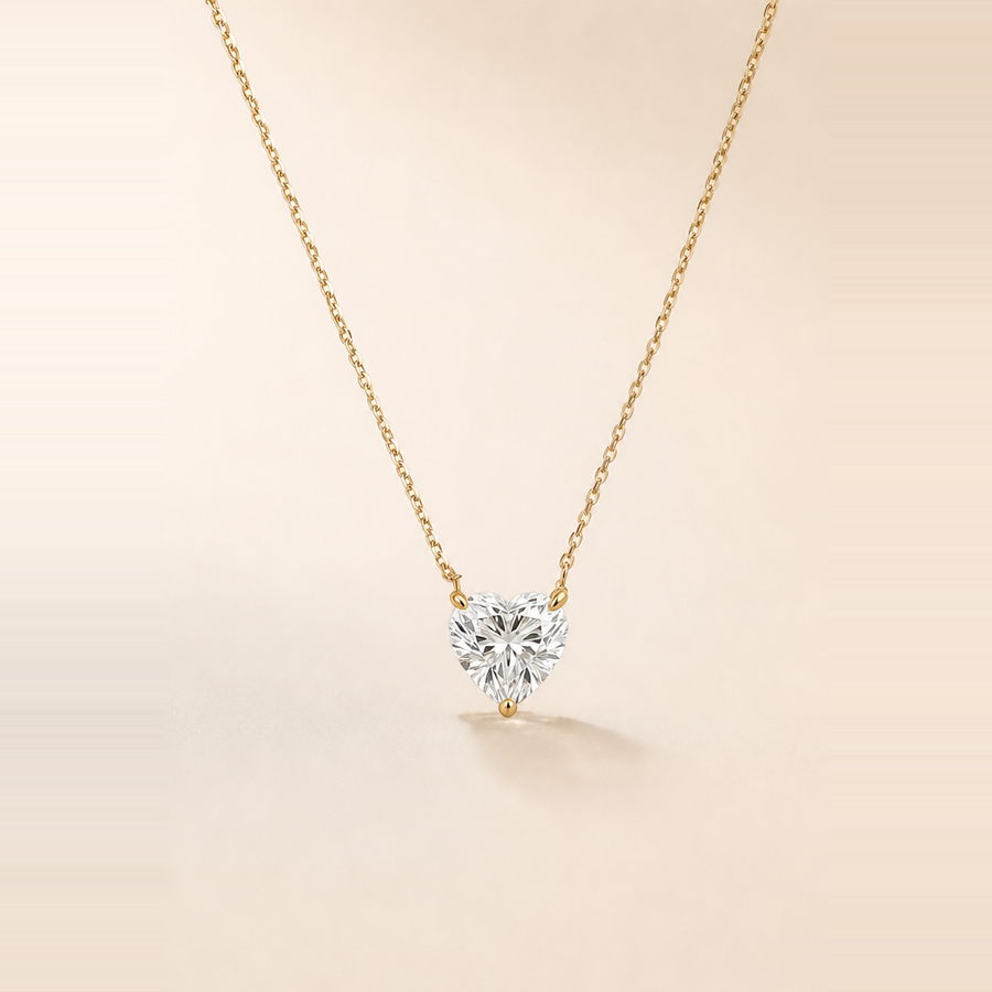 Heart Cut Solitaire Necklace &mdash; view 1