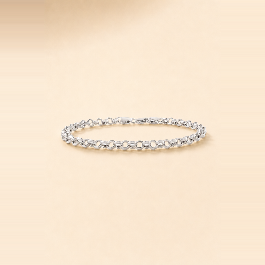 Hollow Rolo Chain Bracelet &mdash; view 2