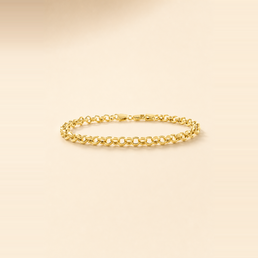 Hollow Rolo Chain Bracelet &mdash; view 3