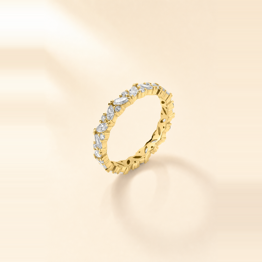 Marquise Cluster Set Diamond Eternity Band &mdash; view 6