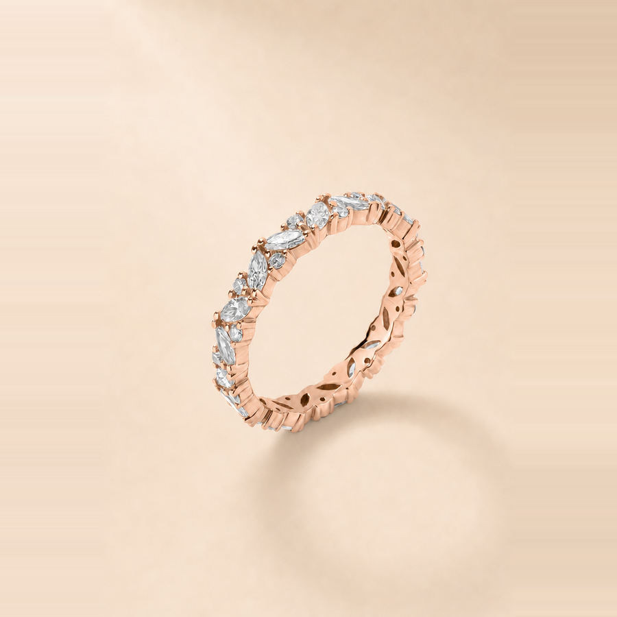 Marquise Cluster Set Diamond Eternity Band &mdash; view 9