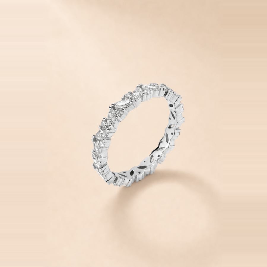 Marquise Cluster Set Diamond Eternity Band &mdash; view 2