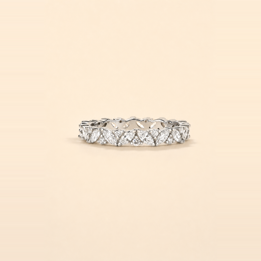 Marquise Cluster Set Diamond Eternity Band &mdash; view 1