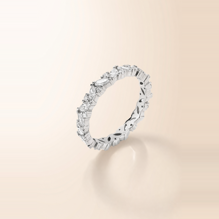 Marquise Cluster Set Diamond Eternity Band &mdash; view 3