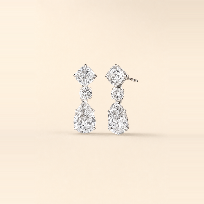 Multi-Shape Diamond Drop Earrings