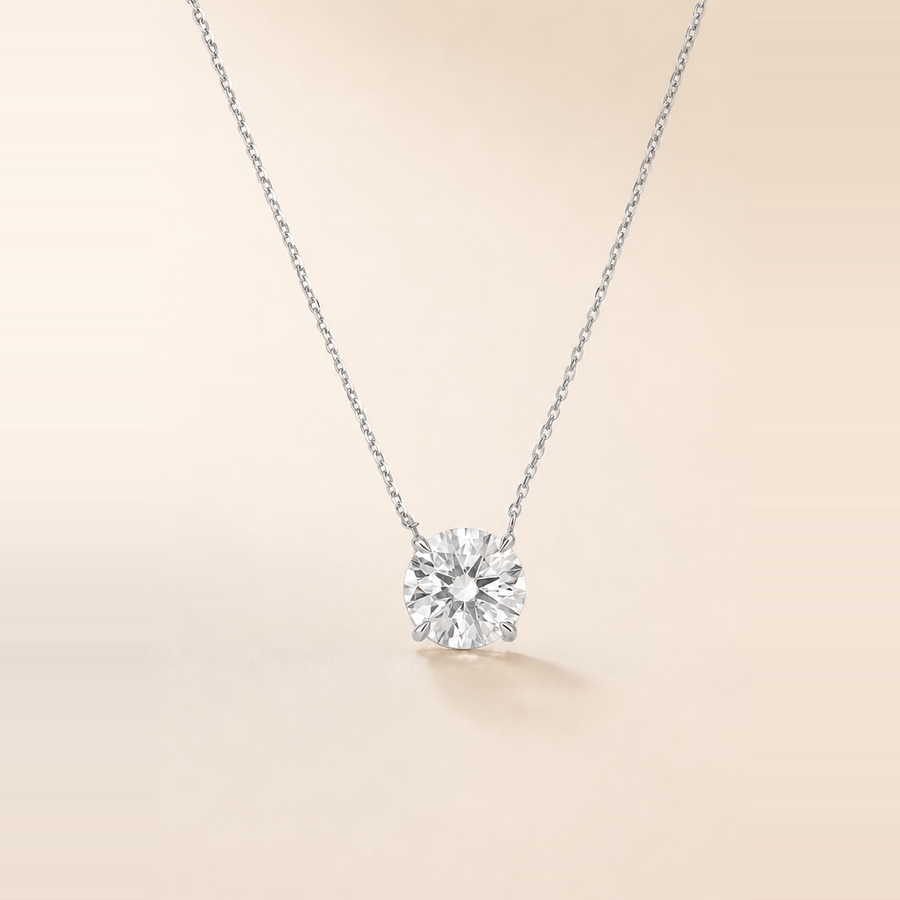 Round Solitaire Necklace &mdash; view 4