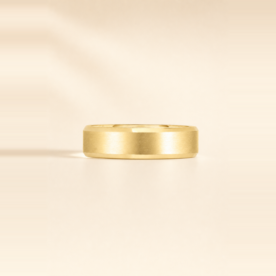 6mm Contrast + Beveled Wedding Band &mdash; view 1