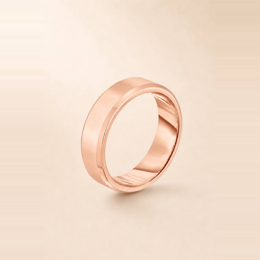 6mm Contrast + Beveled Wedding Band &mdash; view 8
