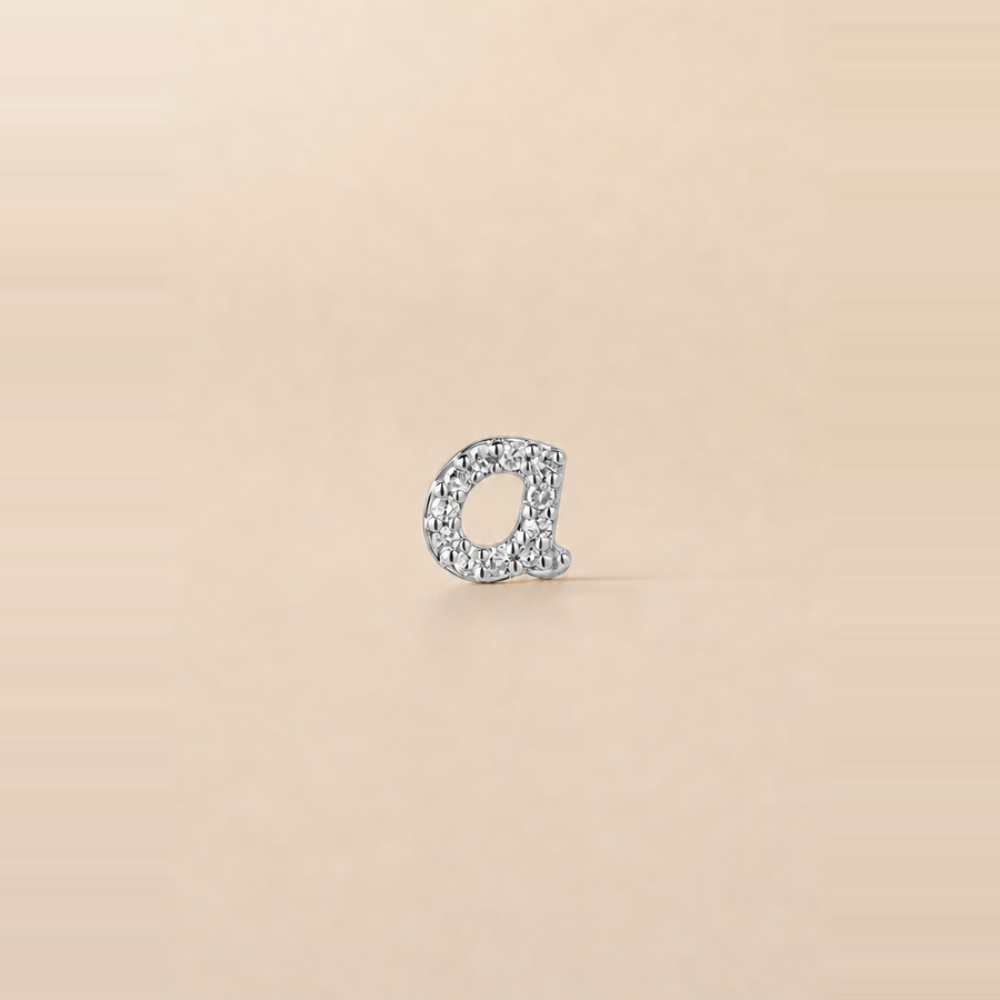 Mini Letter Pavé Stud &mdash; view 6