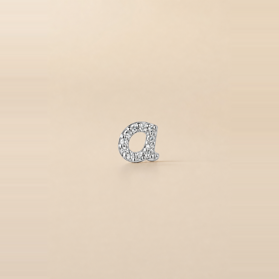 Mini Letter Pavé Stud &mdash; view 1