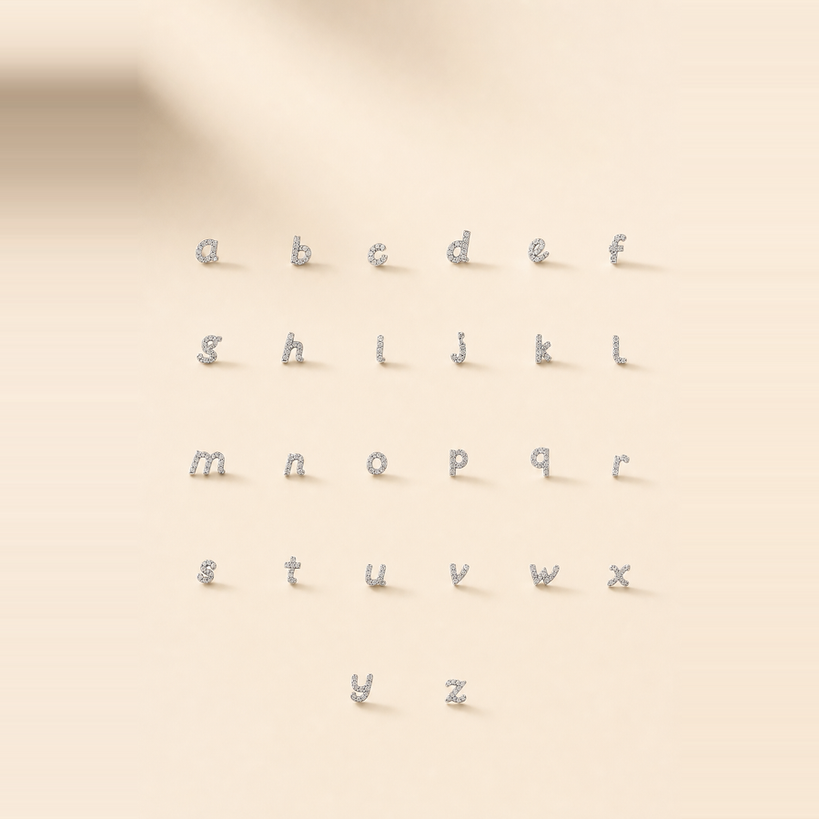 Mini Letter Pavé Stud &mdash; view 4