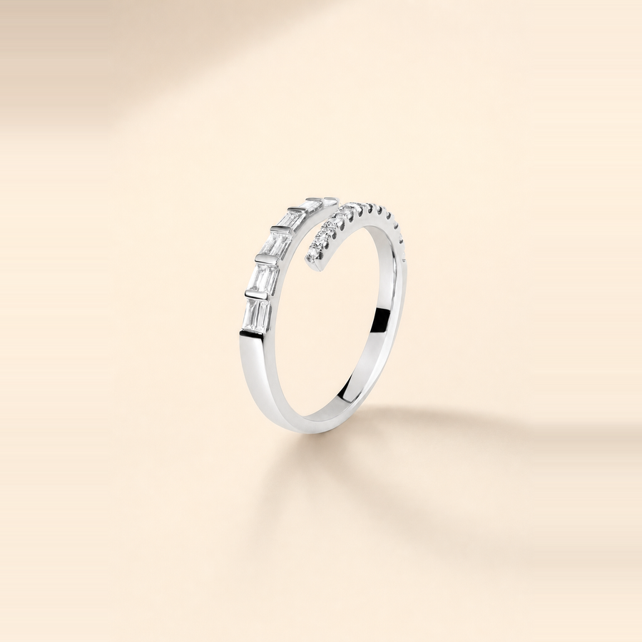 Mixed-Cut Round & Baguette Wrap Ring &mdash; view 2