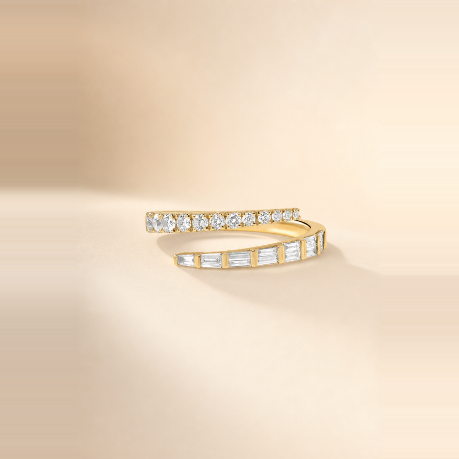 Mixed-Cut Round & Baguette Wrap Ring &mdash; view 1