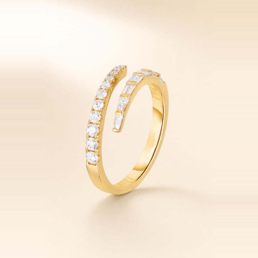 Mixed-Cut Round & Baguette Wrap Ring &mdash; view 3