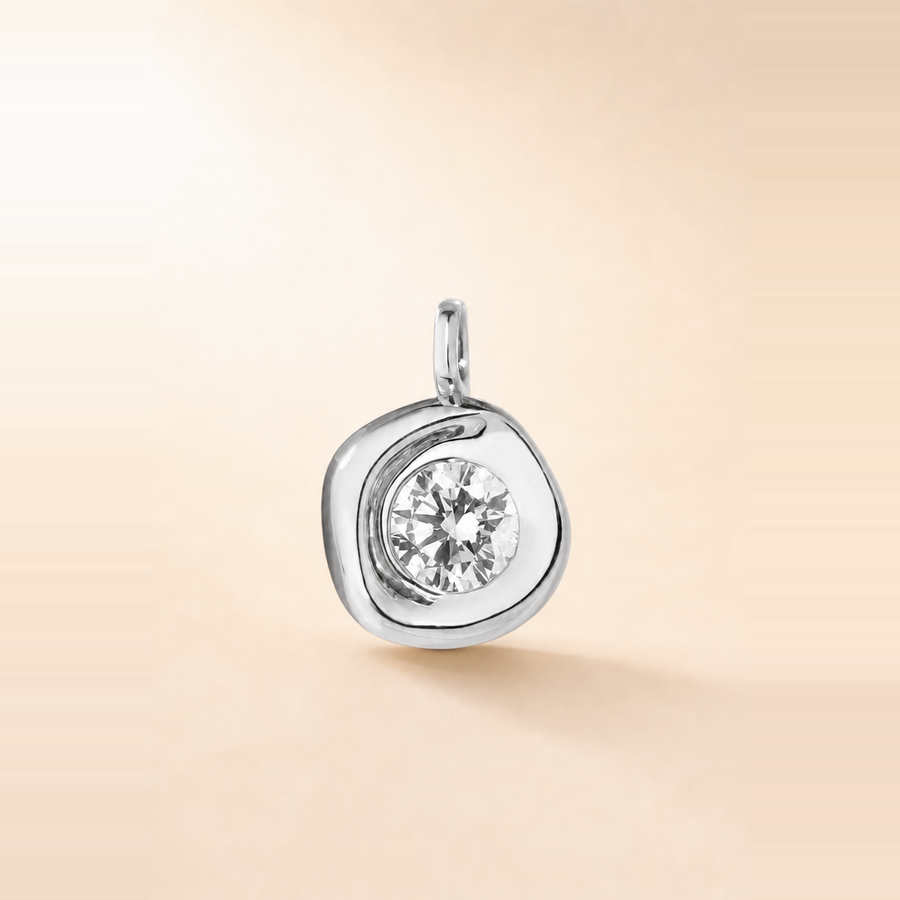 Organic Bezel Diamond Pendant &mdash; view 4