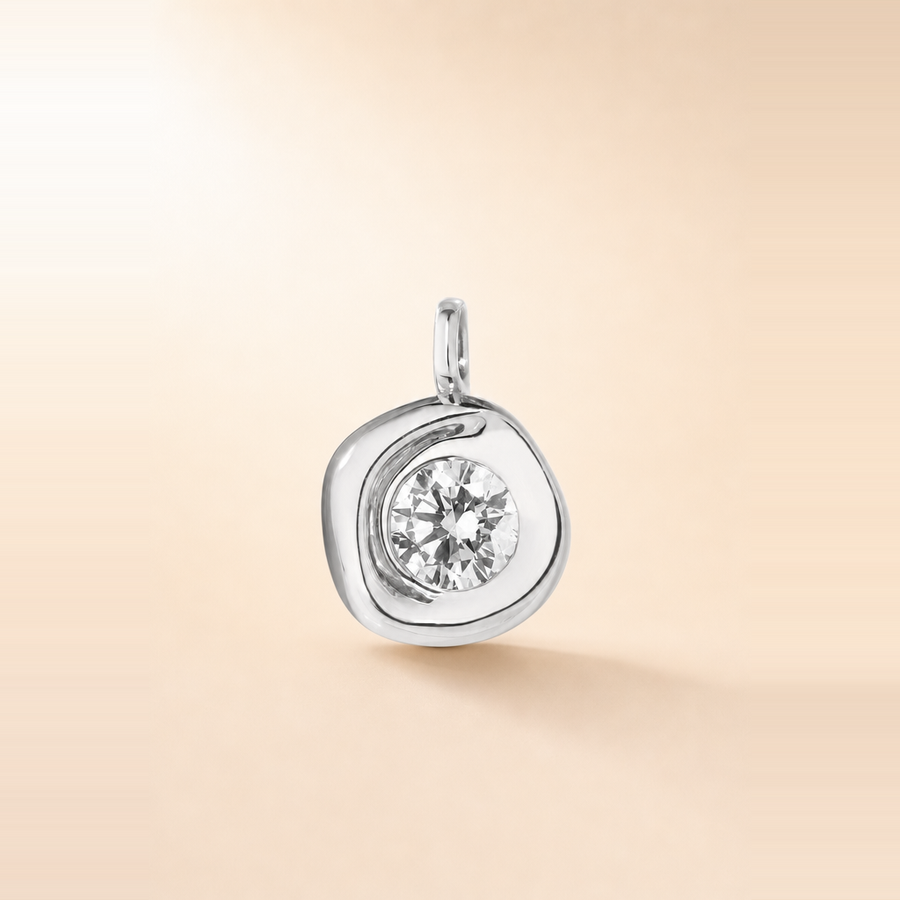 Organic Bezel Diamond Pendant &mdash; view 2