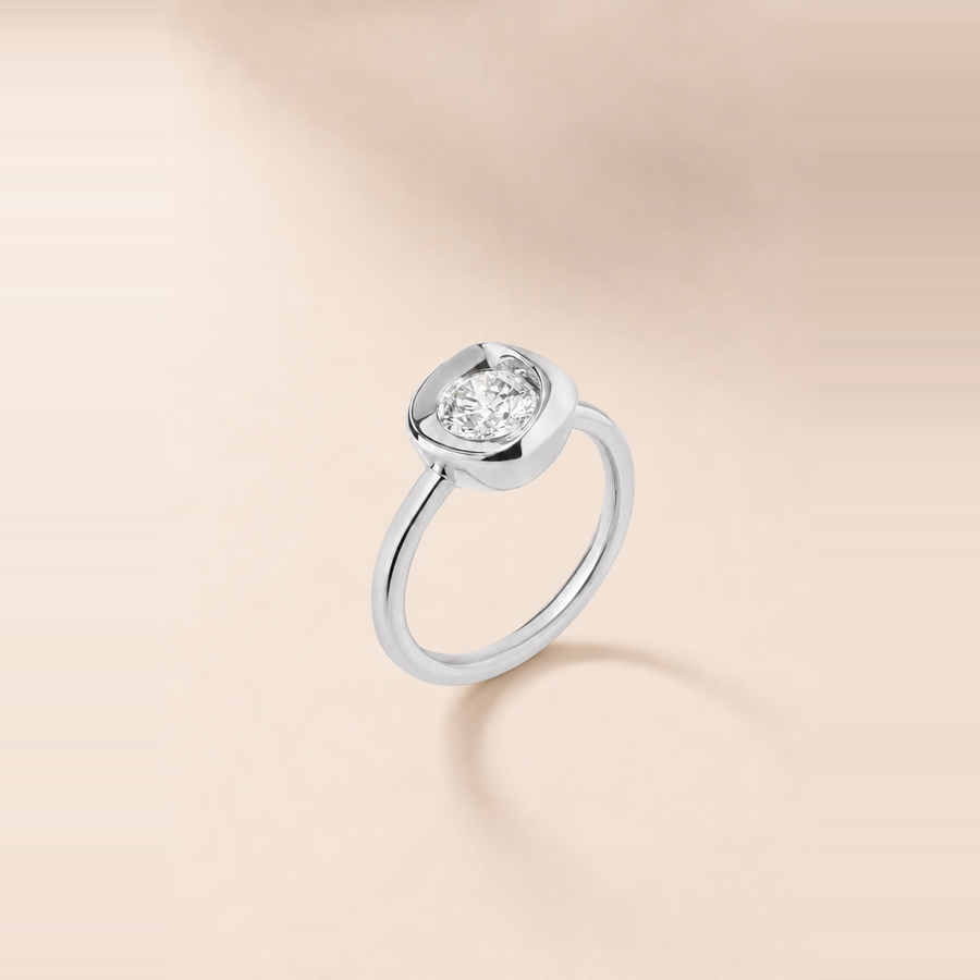 Organic Bezel Diamond Ring &mdash; view 2