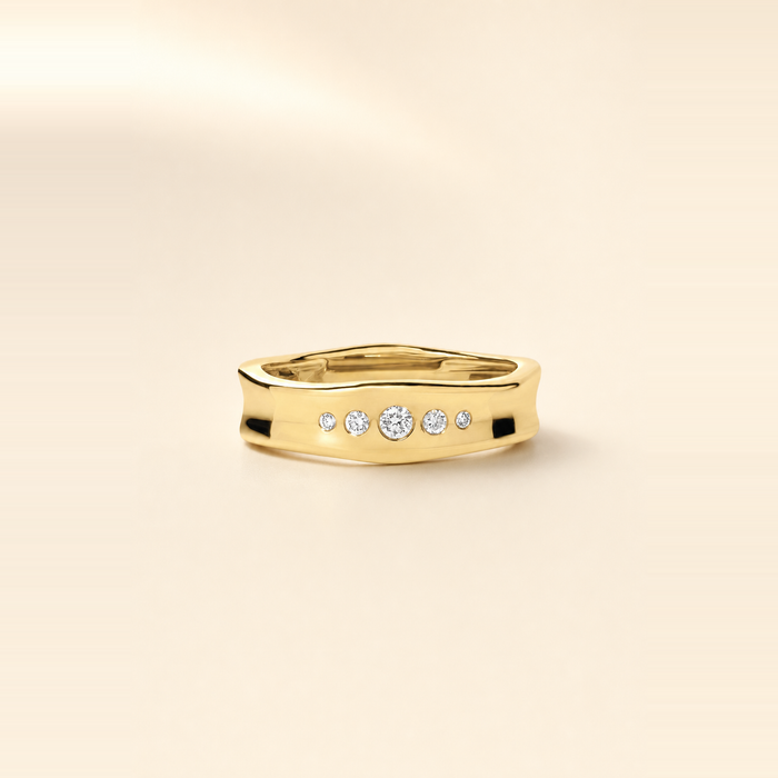 Organic Graduated Inlay Ring