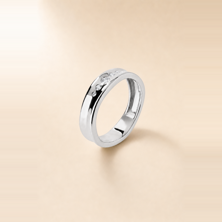 Organic Graduated Inlay Ring &mdash; view 2