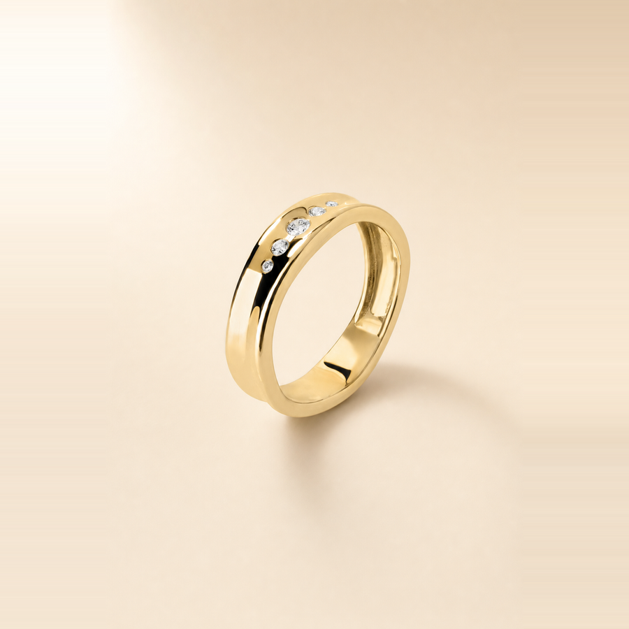 Organic Graduated Inlay Ring &mdash; view 3