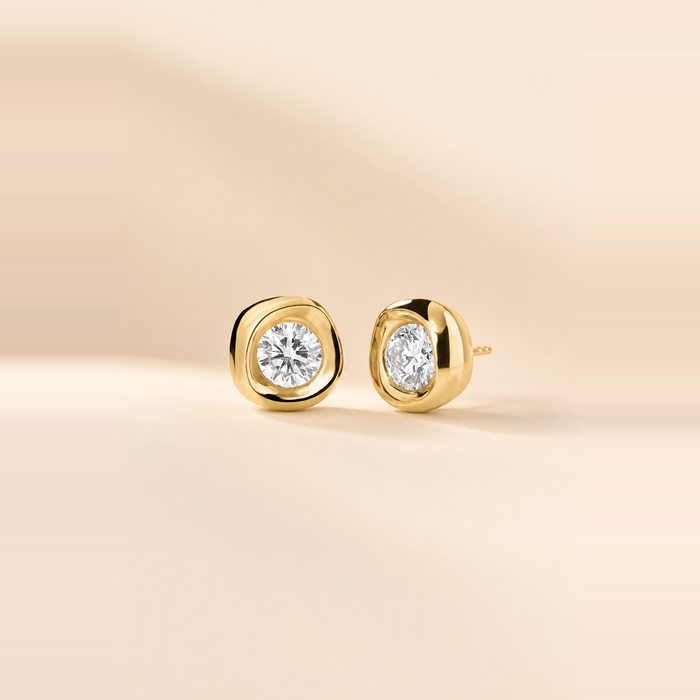 Organic Bezel Diamond Studs
