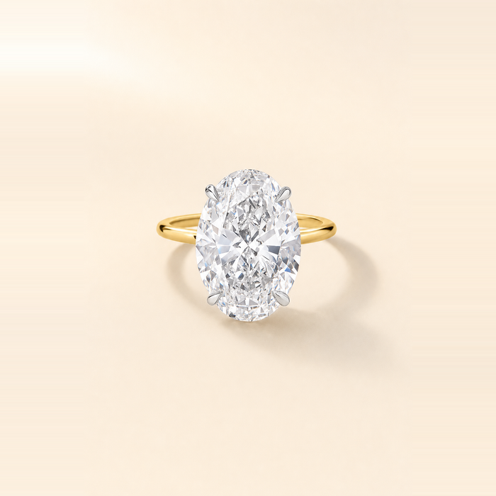 Oval Diamond with Hidden Halo and Extra Thin Band