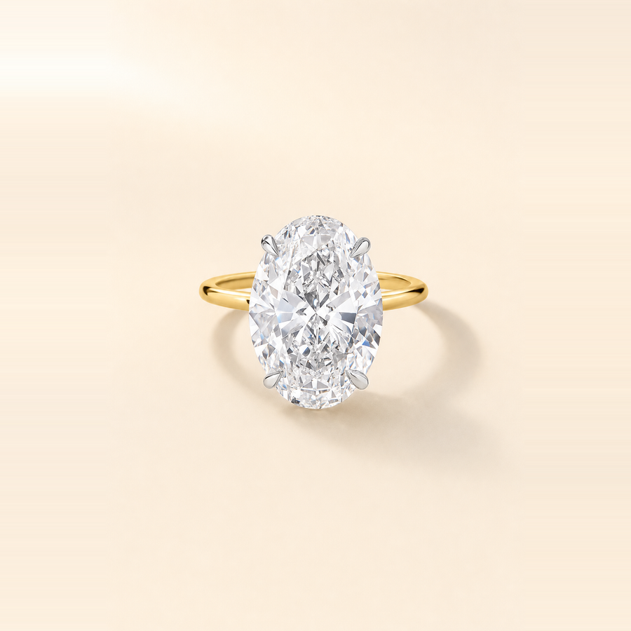 Oval Diamond with Hidden Halo and Extra Thin Band &mdash; view 1