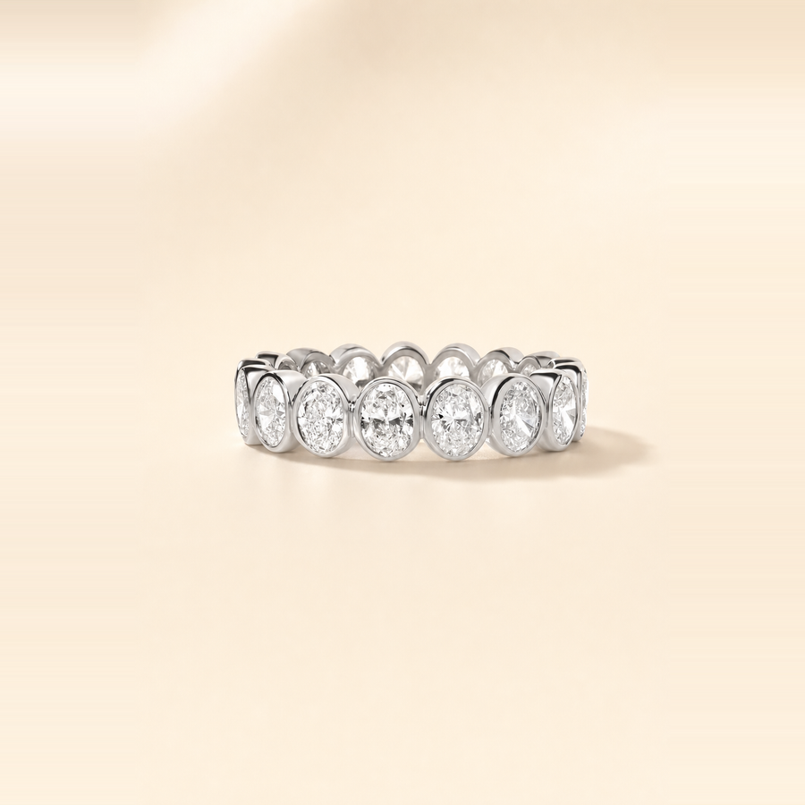 Oval Bezel Set Diamond Eternity Band &mdash; view 2