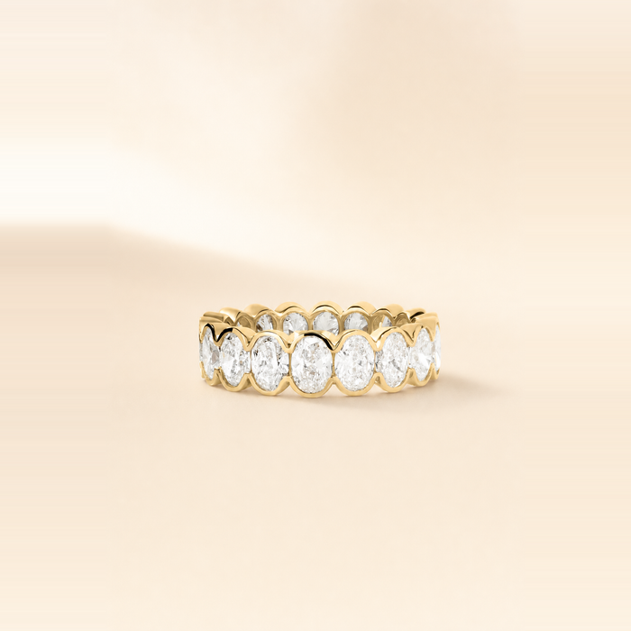 Oval Half-Bezel Diamond Eternity Band