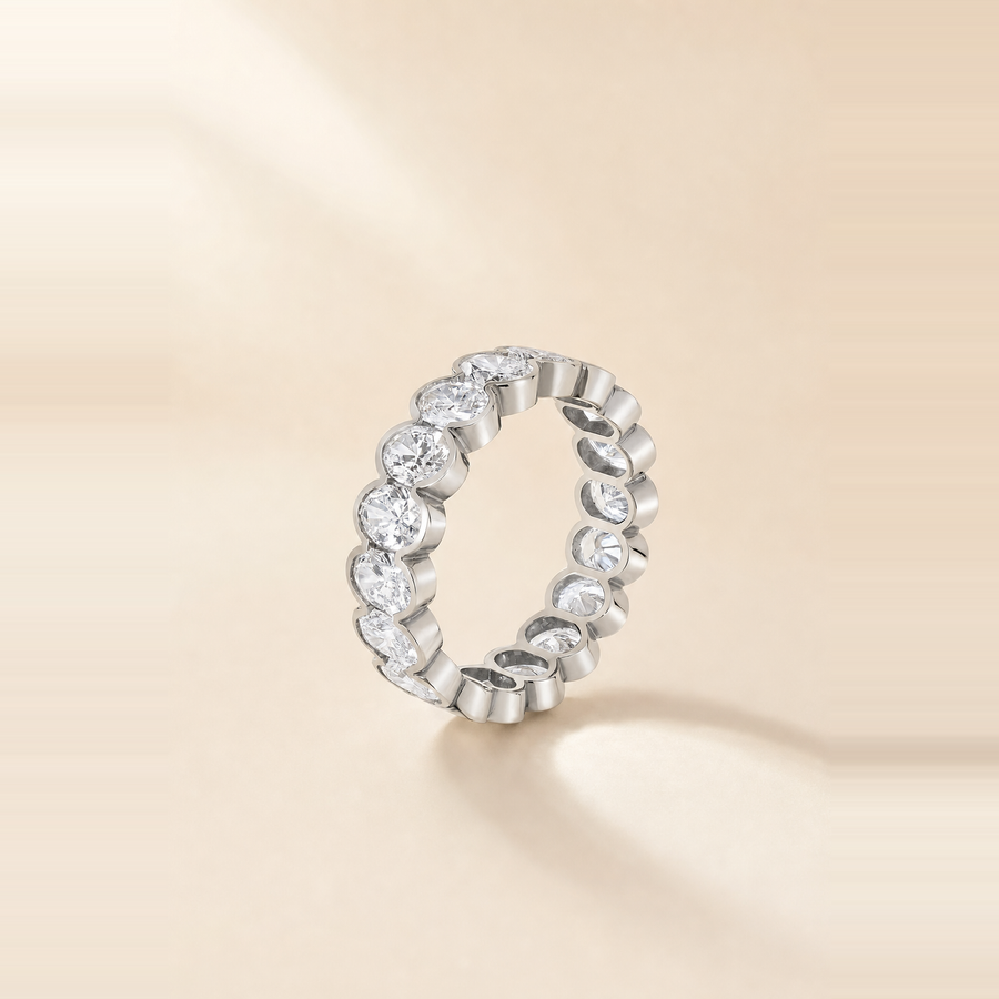 Oval Half-Bezel Diamond Eternity Band &mdash; view 4