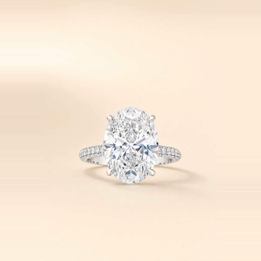 Solitaire Diamond with 360° Pavé Band &mdash; view 1
