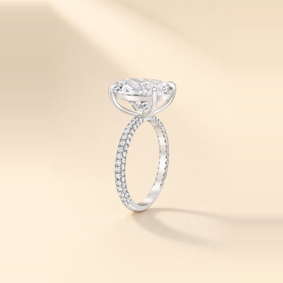 Solitaire Diamond with 360° Pavé Band &mdash; view 2