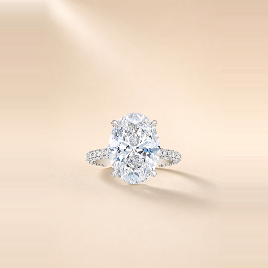 Solitaire Diamond with 360° Pavé Band &mdash; view 3