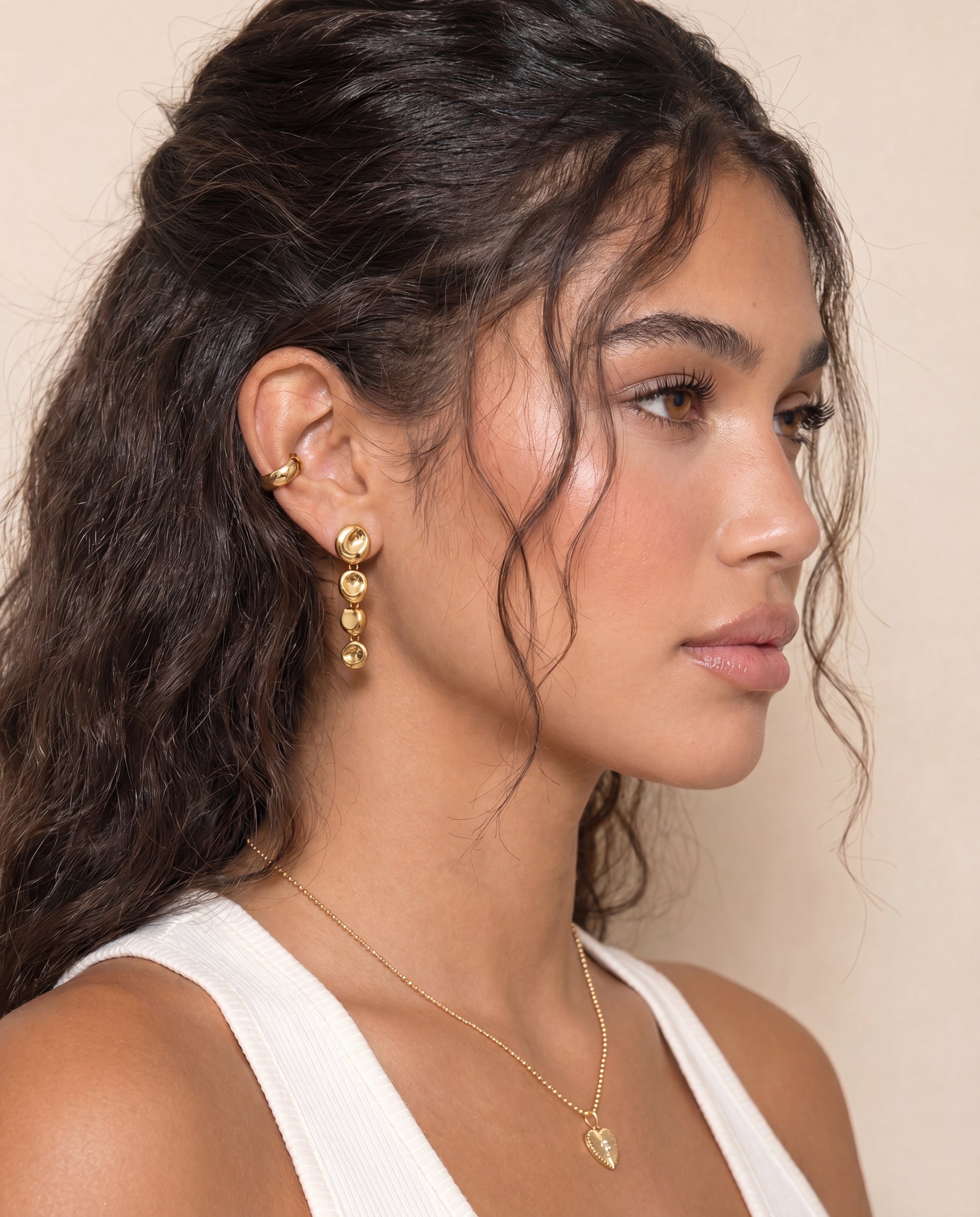 Pebble Drop Earrings &mdash; Worn