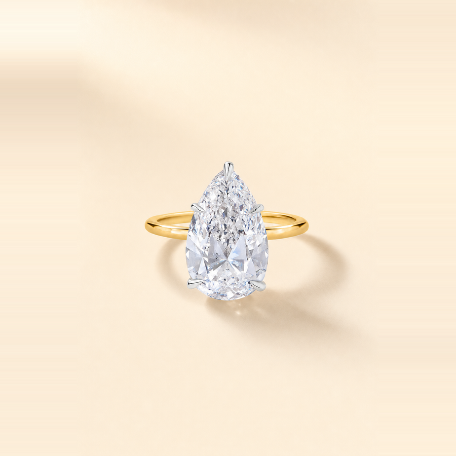 Pear Solitaire with Hidden Halo and Extra-Thin Band &mdash; view 1