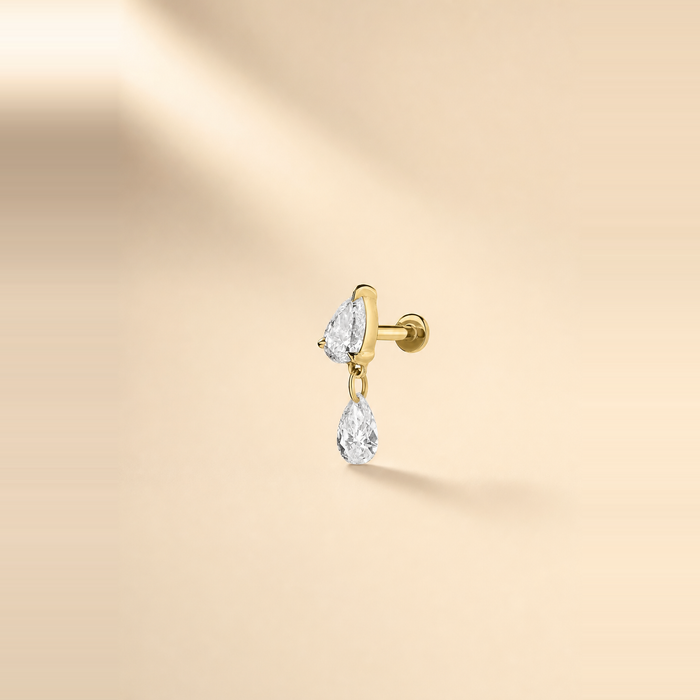 Pear Drop Diamond Flatback Piercing