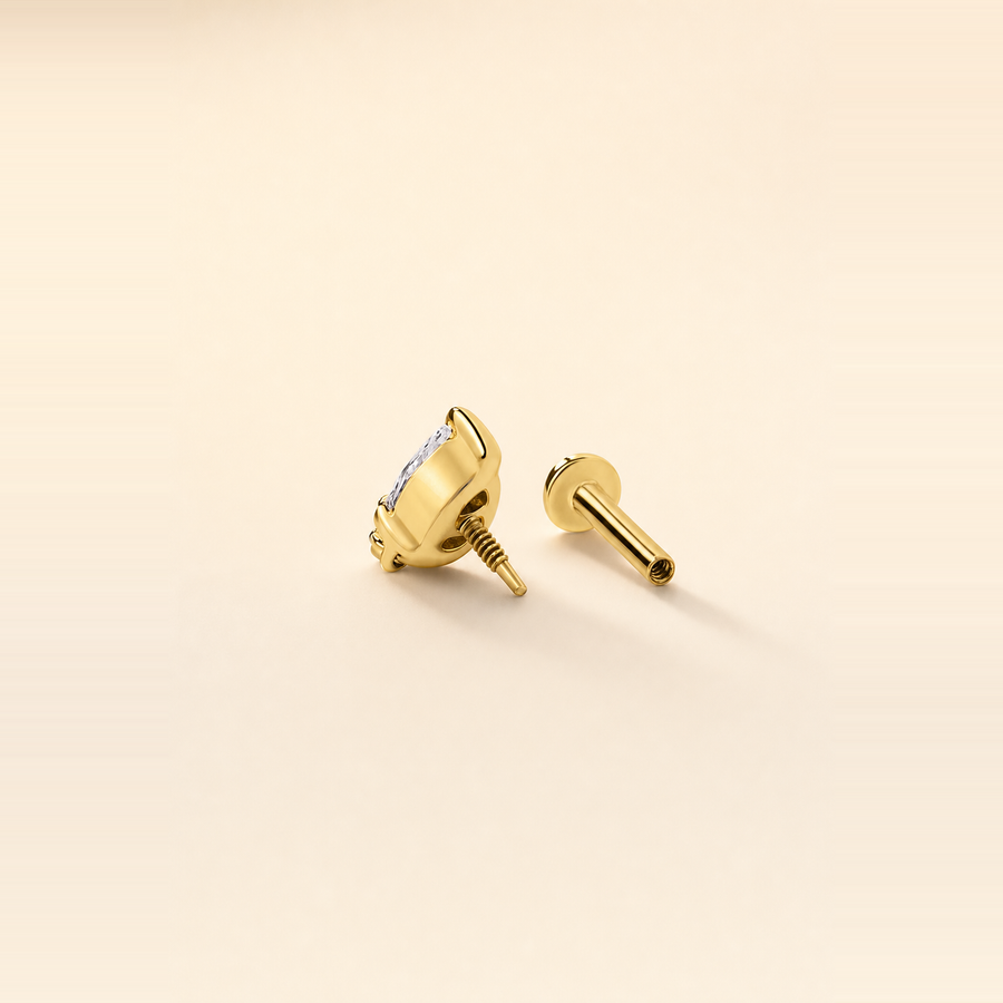 Pear Drop Diamond Flatback Piercing &mdash; view 3