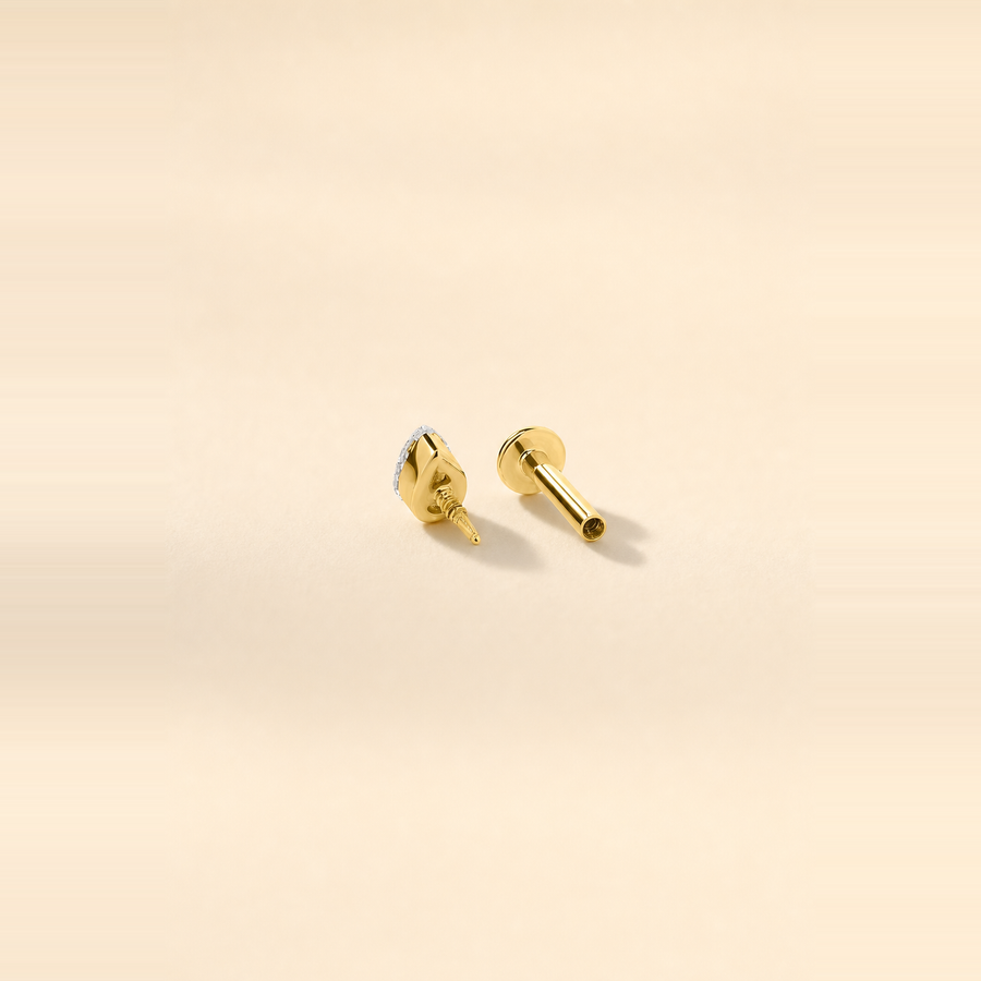 Stud Diamond Flatback Piercing [Earrings] &mdash; view 3