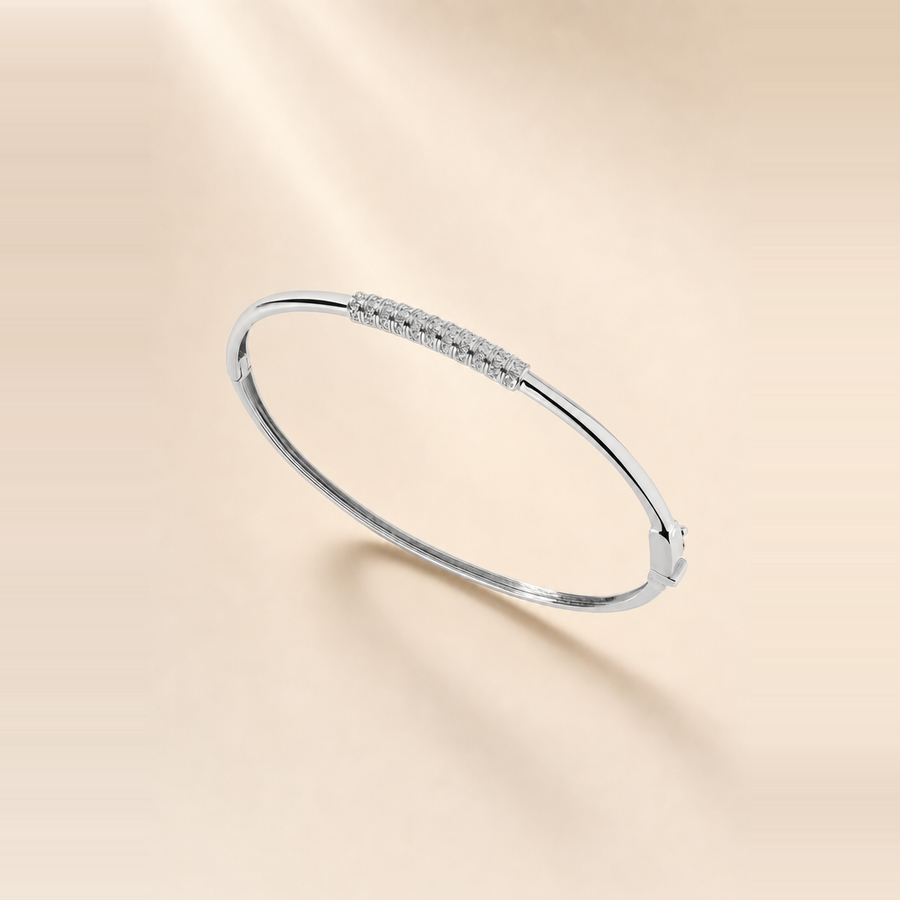 Ribbed Diamond Bar Bangle &mdash; view 6