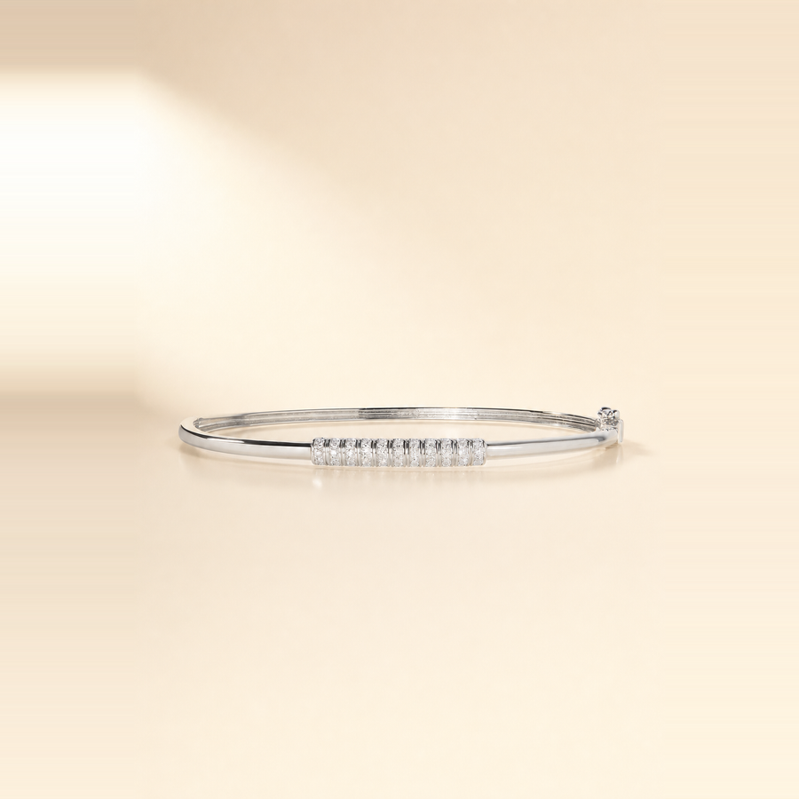 Ribbed Diamond Bar Bangle &mdash; view 2